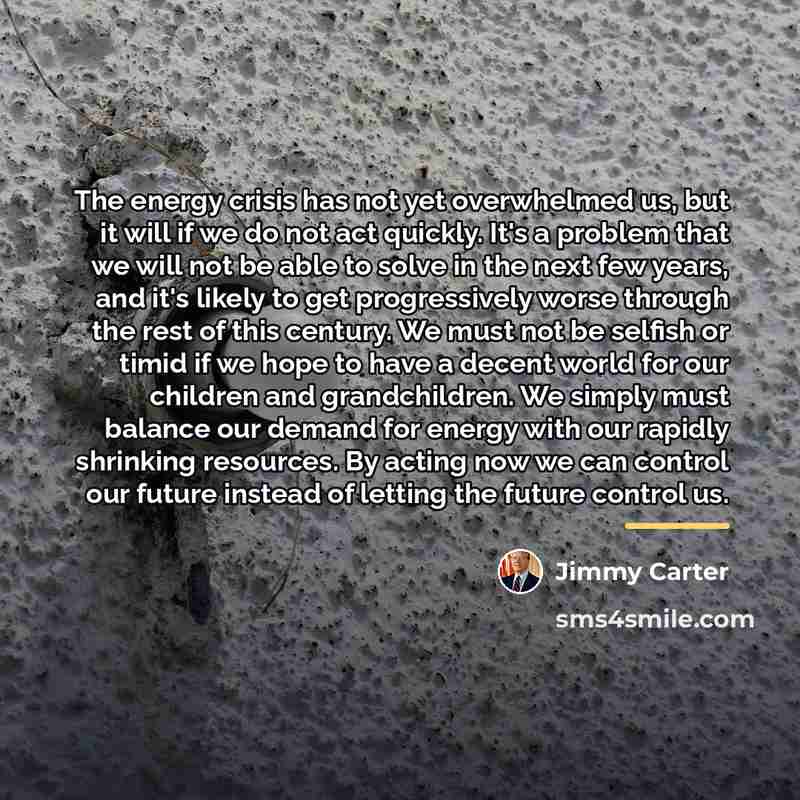“The energy crisis has not yet overwhelmed us, but it…” quote by Jimmy Carter