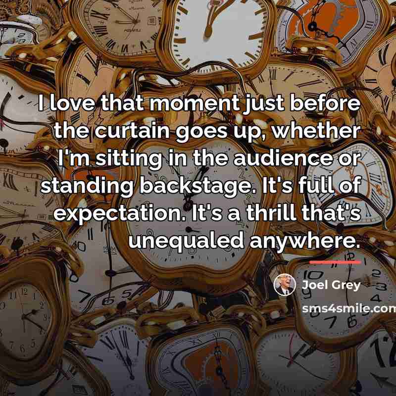 “I love that moment just before the curtain goes up,…” quote by Joel Grey