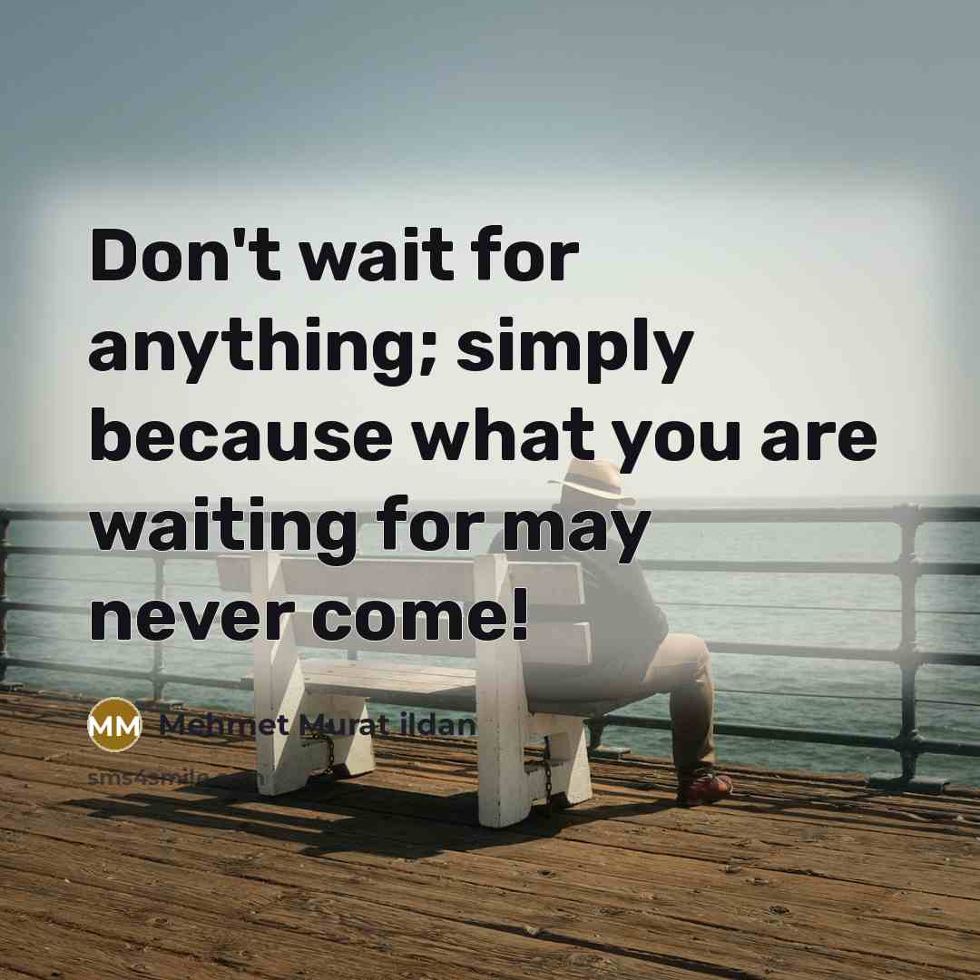 “Don't wait for anything; simply because what you are waiting…” quote by Mehmet Murat Ildan