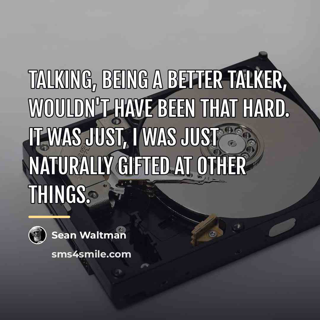 “Talking, being a better talker, wouldn't have been that hard.…” quote by Sean Waltman