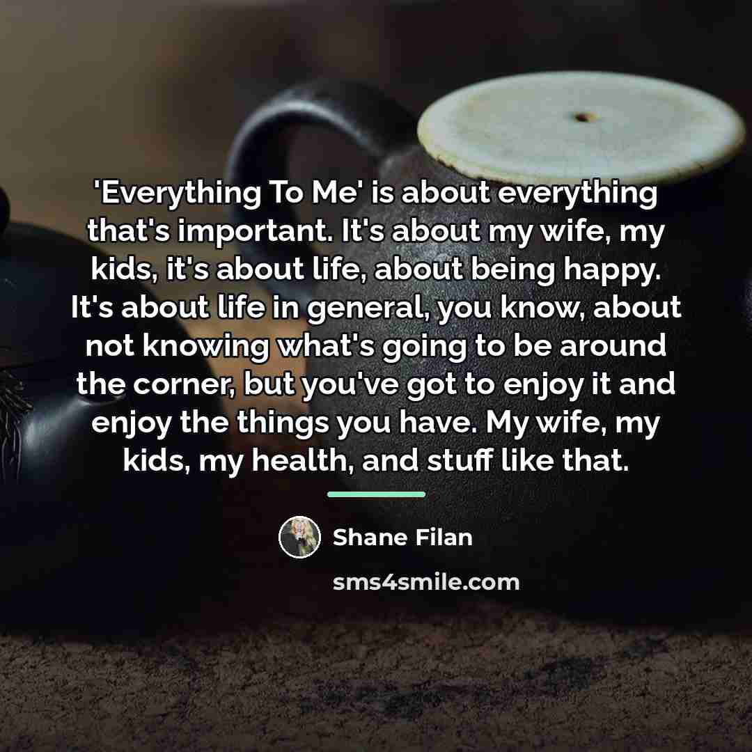“'Everything To Me' is about everything that's important. It's about…” quote by Shane Filan