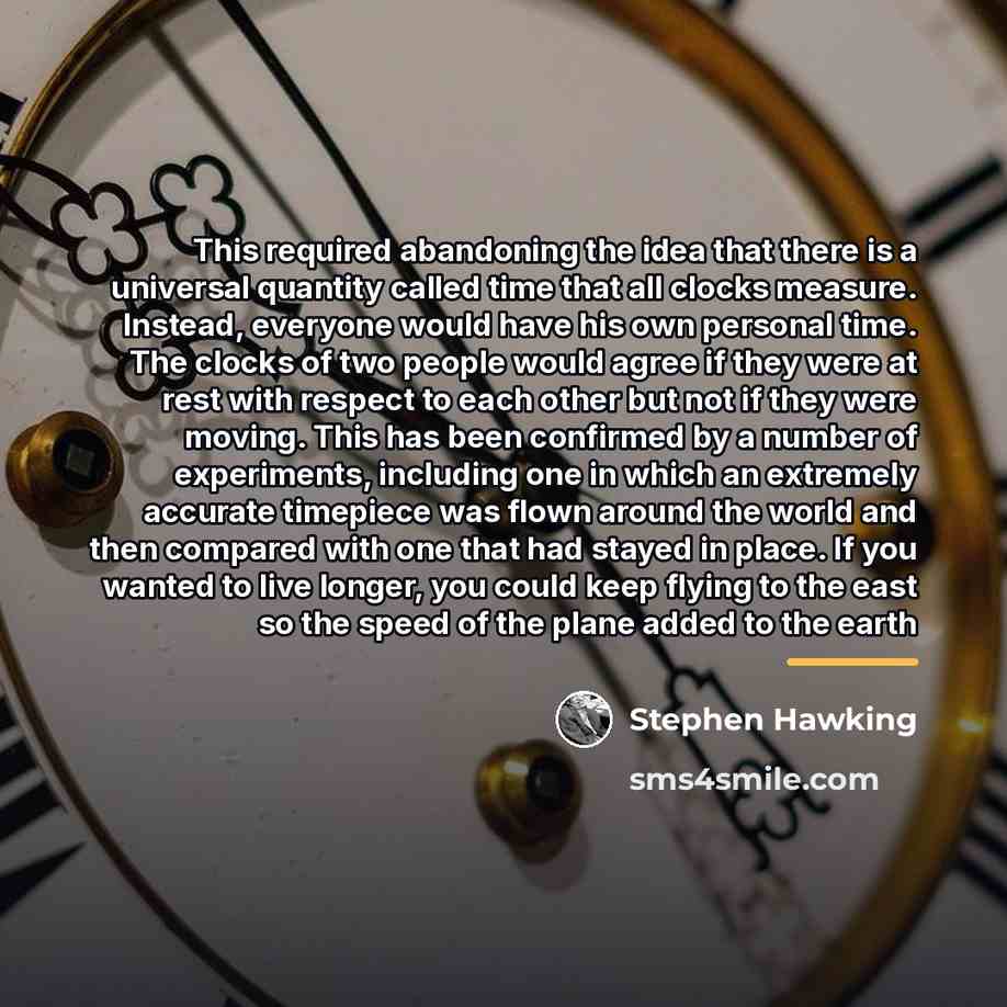 “This required abandoning the idea that there is a universal…” quote by Stephen Hawking