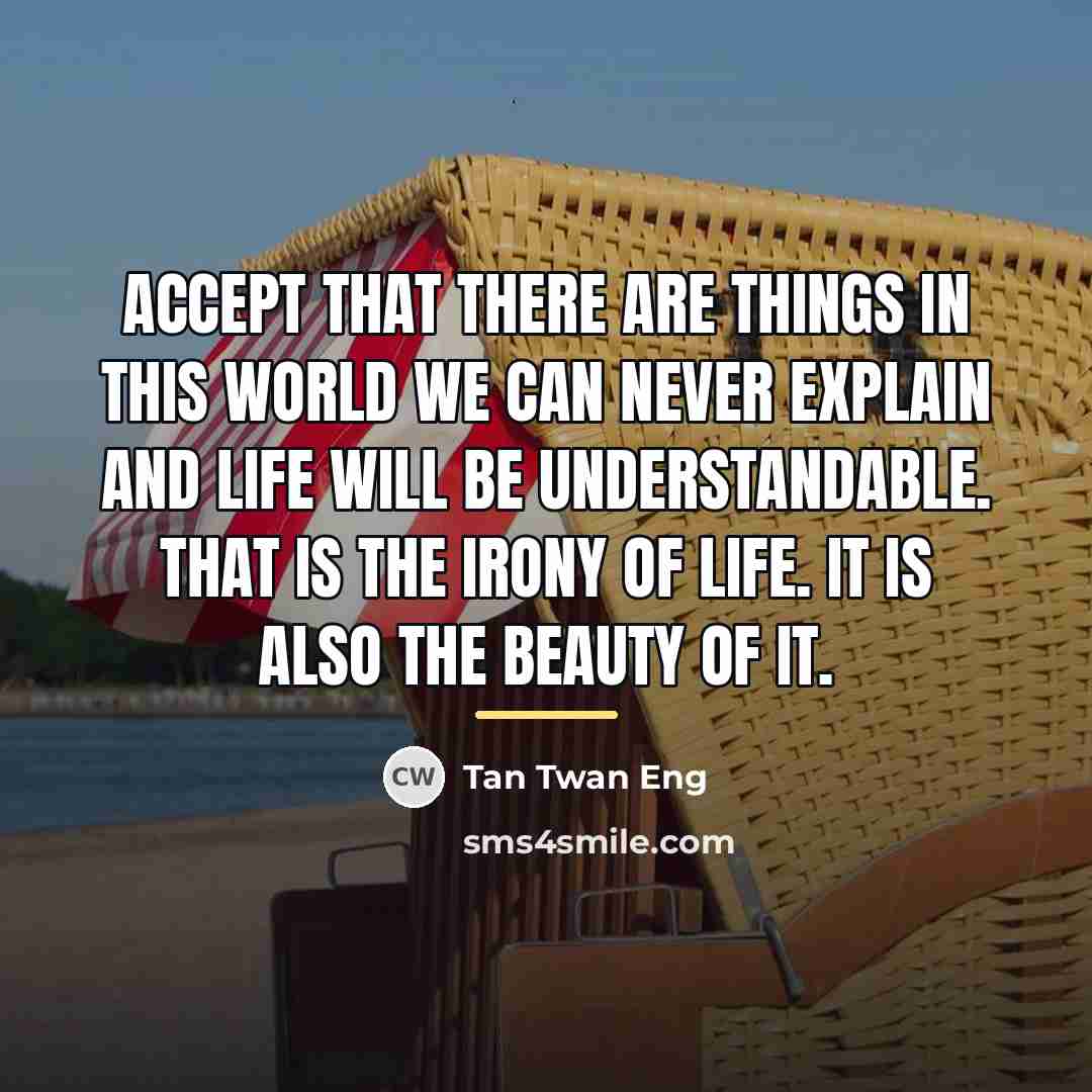 “Accept that there are things in this world we can…” quote by Tan Twan Eng