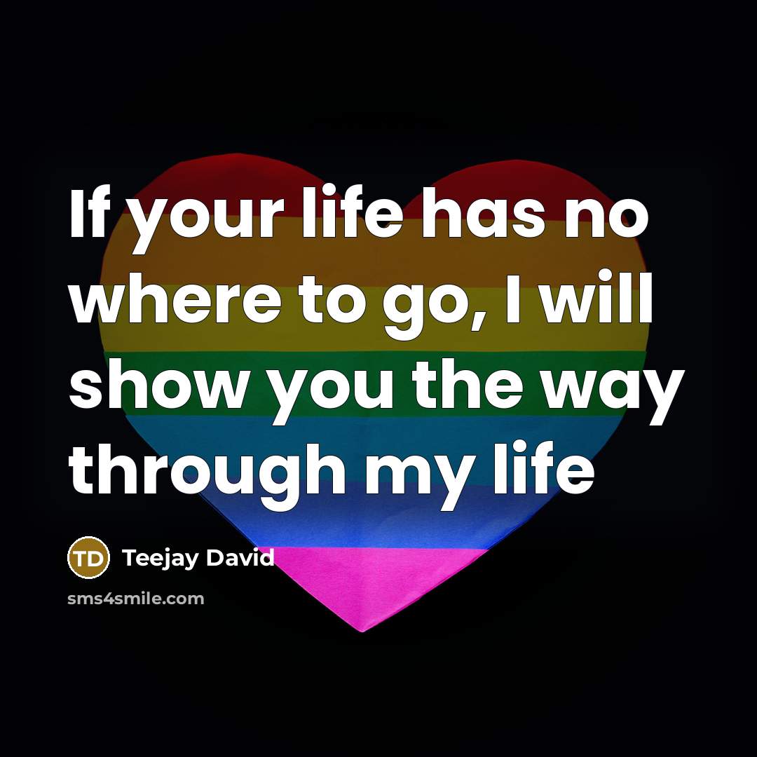 “If your life has no where to go, I will…” quote by Teejay David