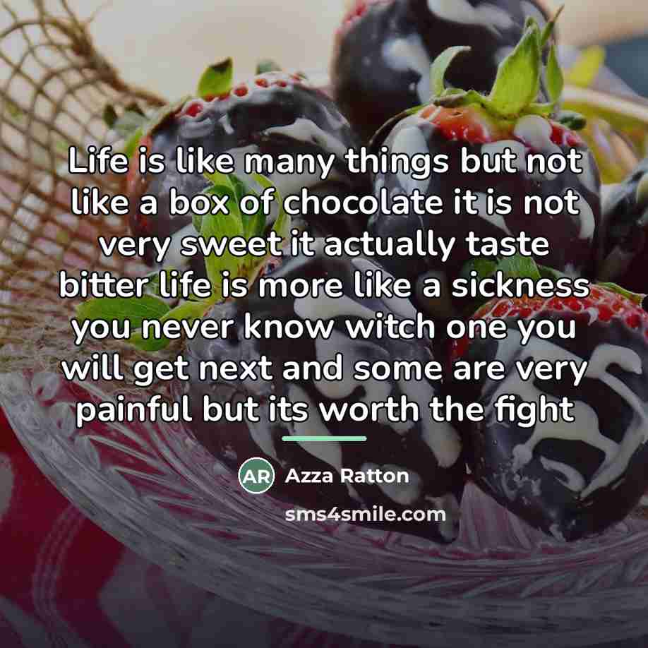 “Life is like many things but not like a box…” quote by Azza Ratton