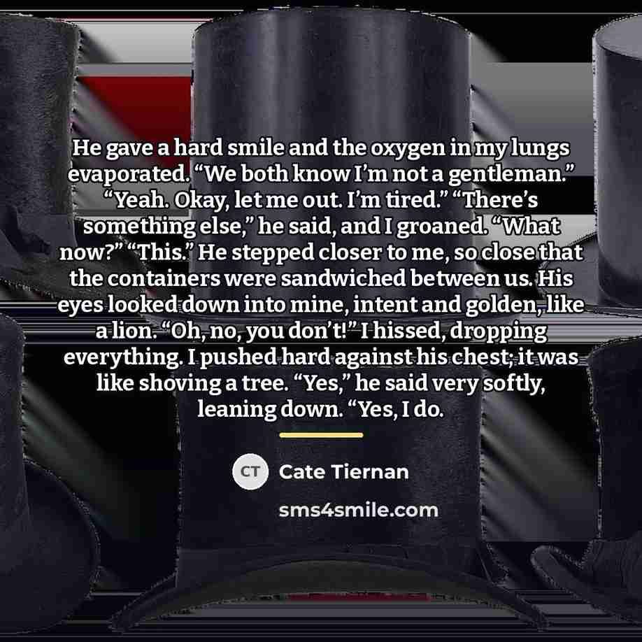 “He gave a hard smile and the oxygen in my…” quote by Cate Tiernan