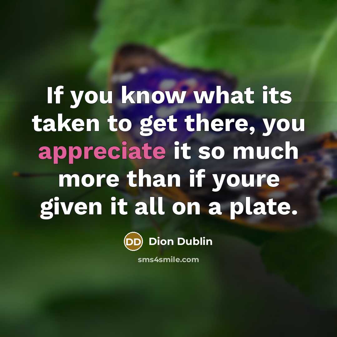 “If you know what its taken to get there, you…” quote by Dion Dublin