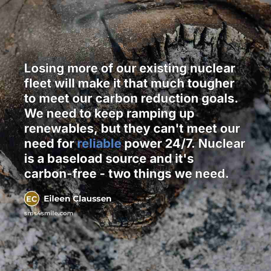 “Losing more of our existing nuclear fleet will make it…” quote by Eileen Claussen