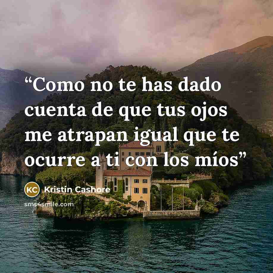 “Como no te has dado cuenta de que tus ojos me atrapan igual que te ocurre a ti con los míos” quote by Kristin Cashore
