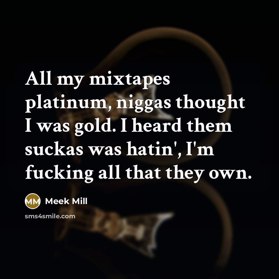 “All my mixtapes platinum, niggas thought I was gold. I…” quote by Meek Mill