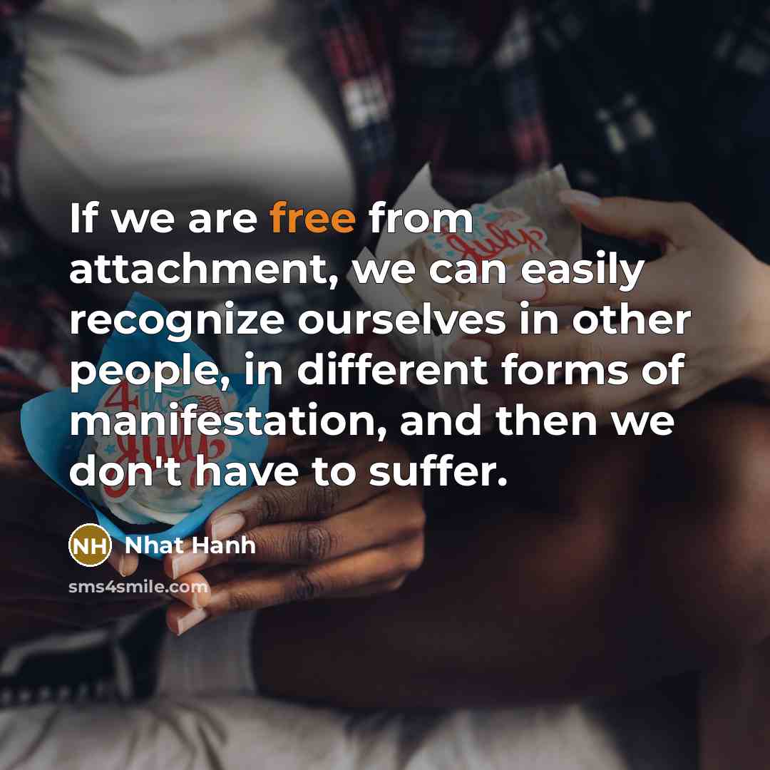 “If we are free from attachment, we can easily recognize…” quote by Nhat Hanh