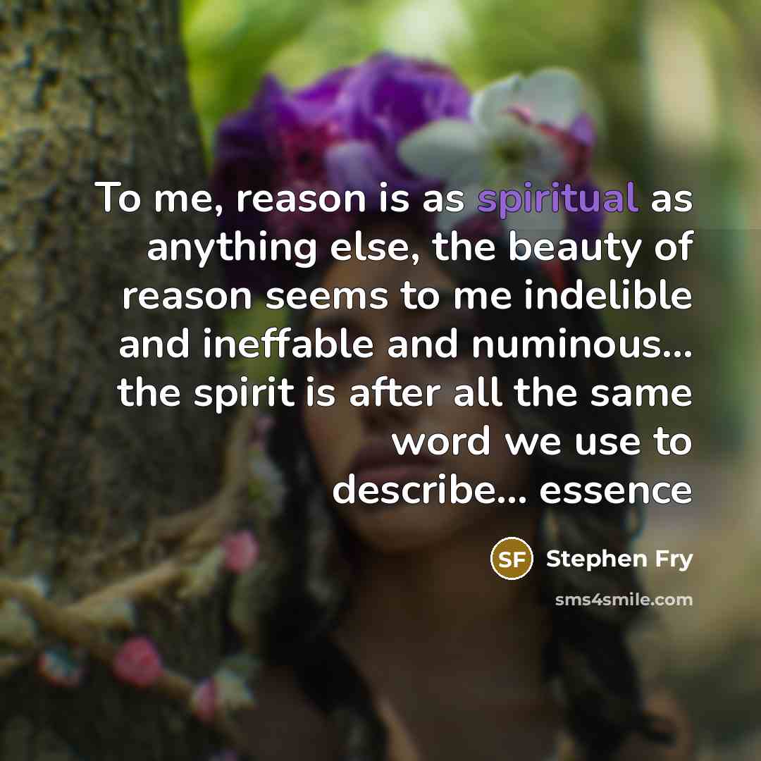 “To me, reason is as spiritual as anything else, the…” quote by Stephen Fry