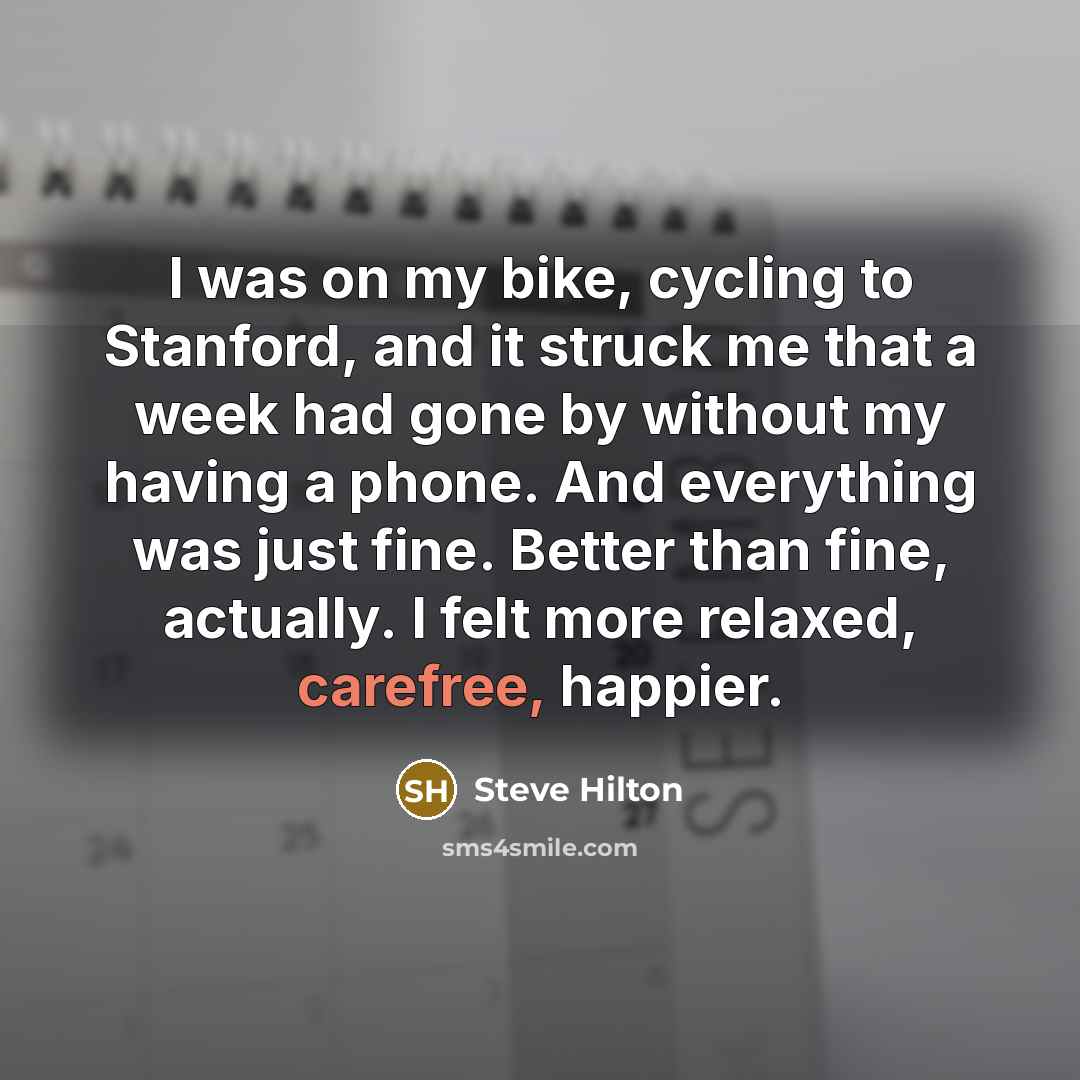 “I was on my bike, cycling to Stanford, and it…” quote by Steve Hilton