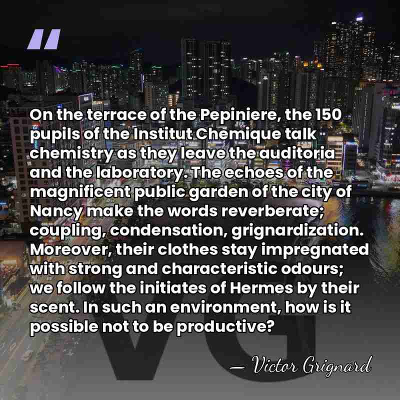 On the terrace of the Pepiniere, the 150 pupils of the Institut&hellip; - Victor Grignard