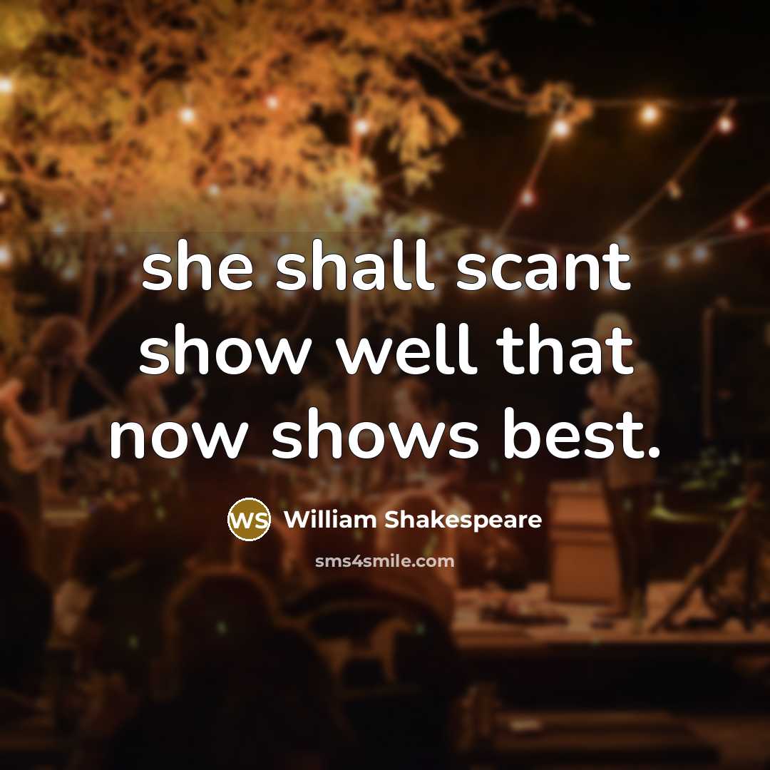 “she shall scant show well that now shows best.…” quote by William Shakespeare