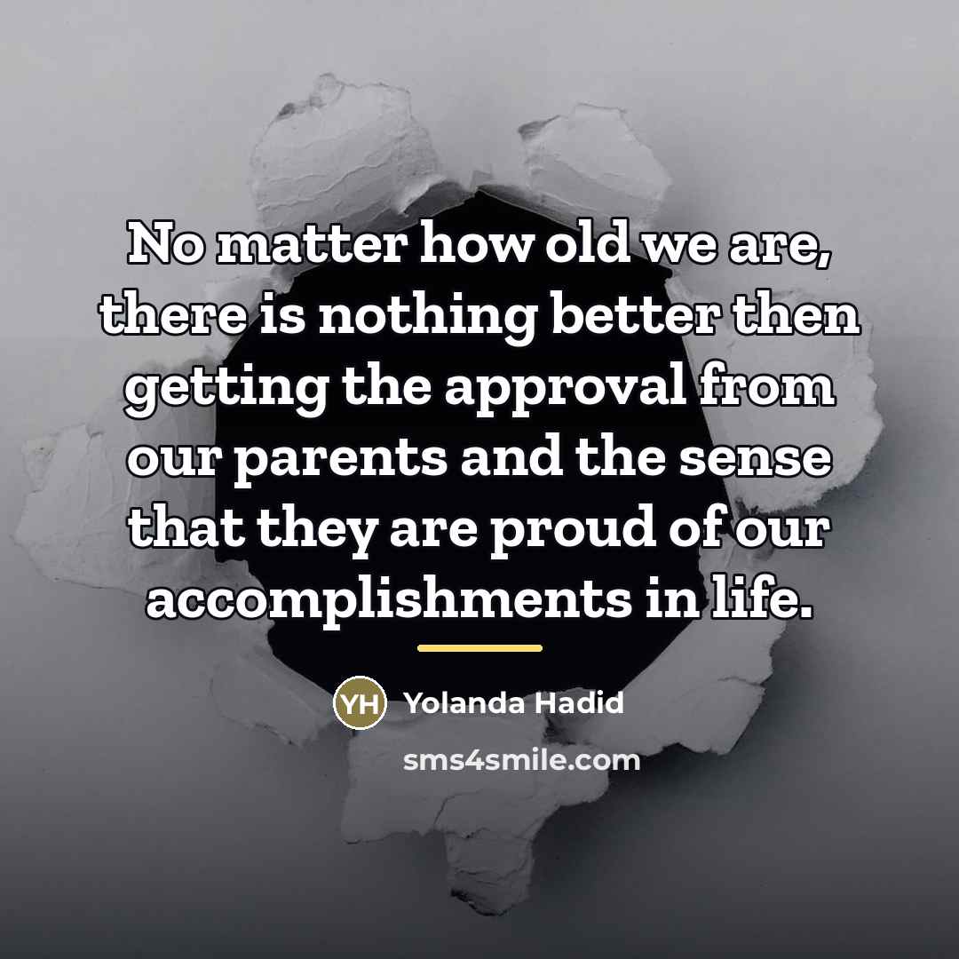 “No matter how old we are, there is nothing better…” quote by Yolanda Hadid