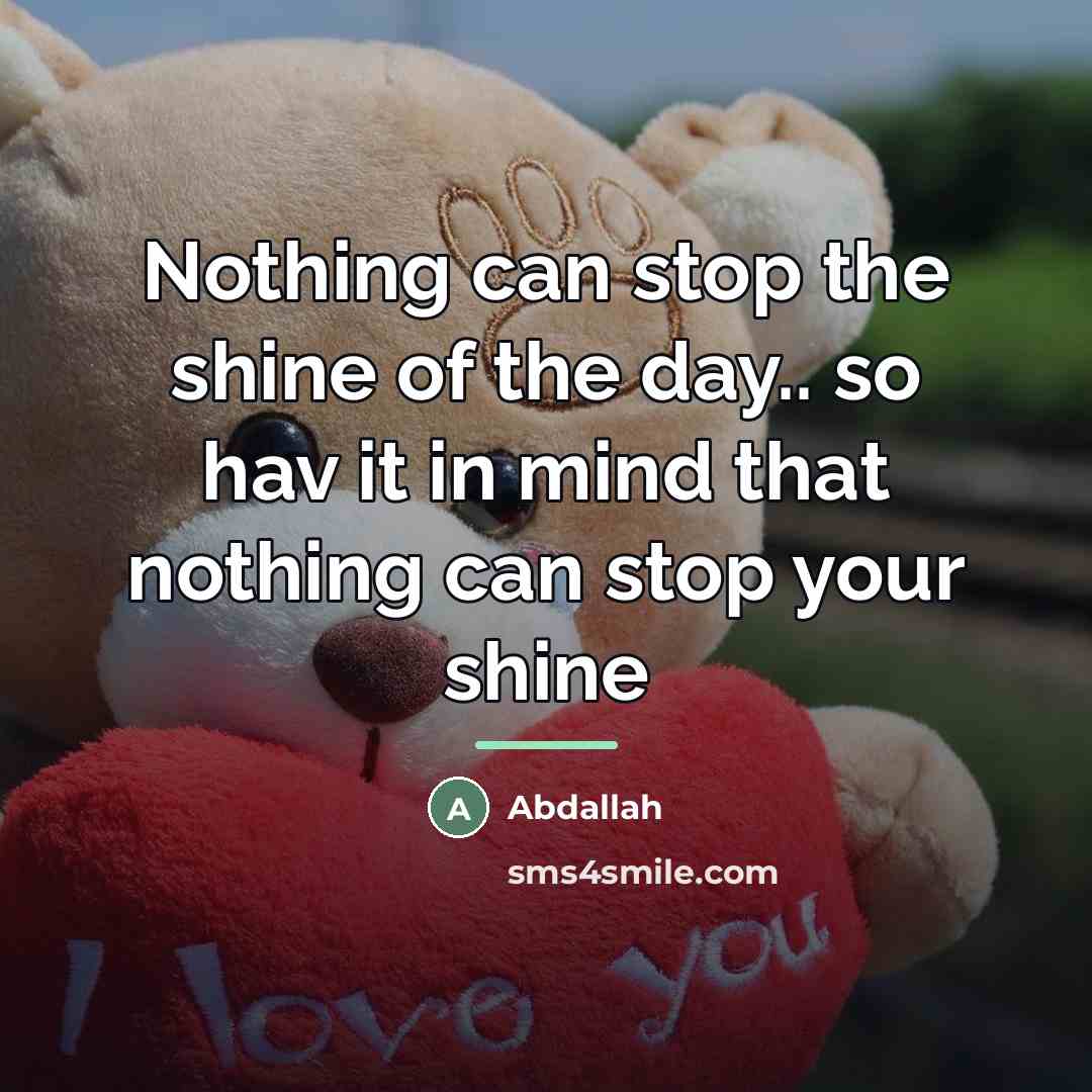 “Nothing can stop the shine of the day.. so hav…” quote by Abdallah