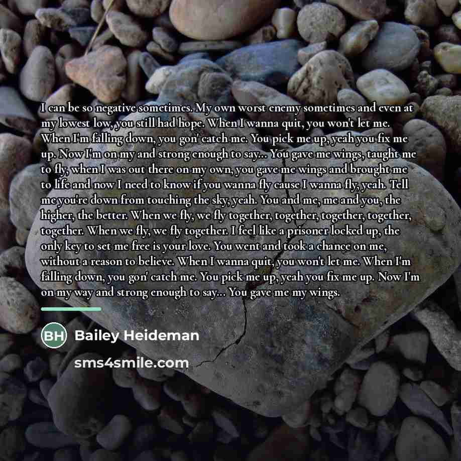 “I can be so negative sometimes. My own worst enemy…” quote by Bailey Heideman