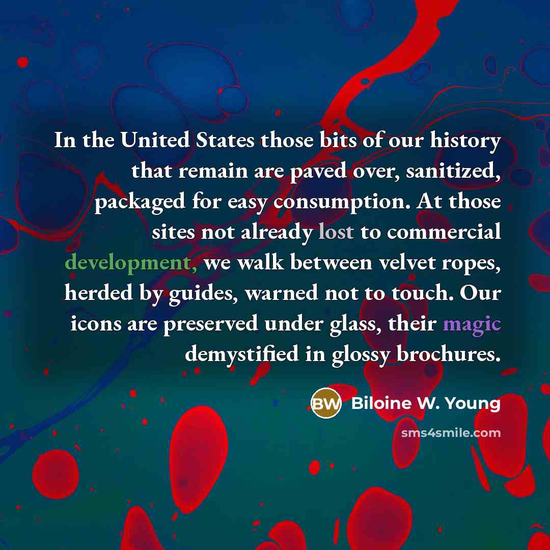 “In the United States those bits of our history that…” quote by Biloine W. Young