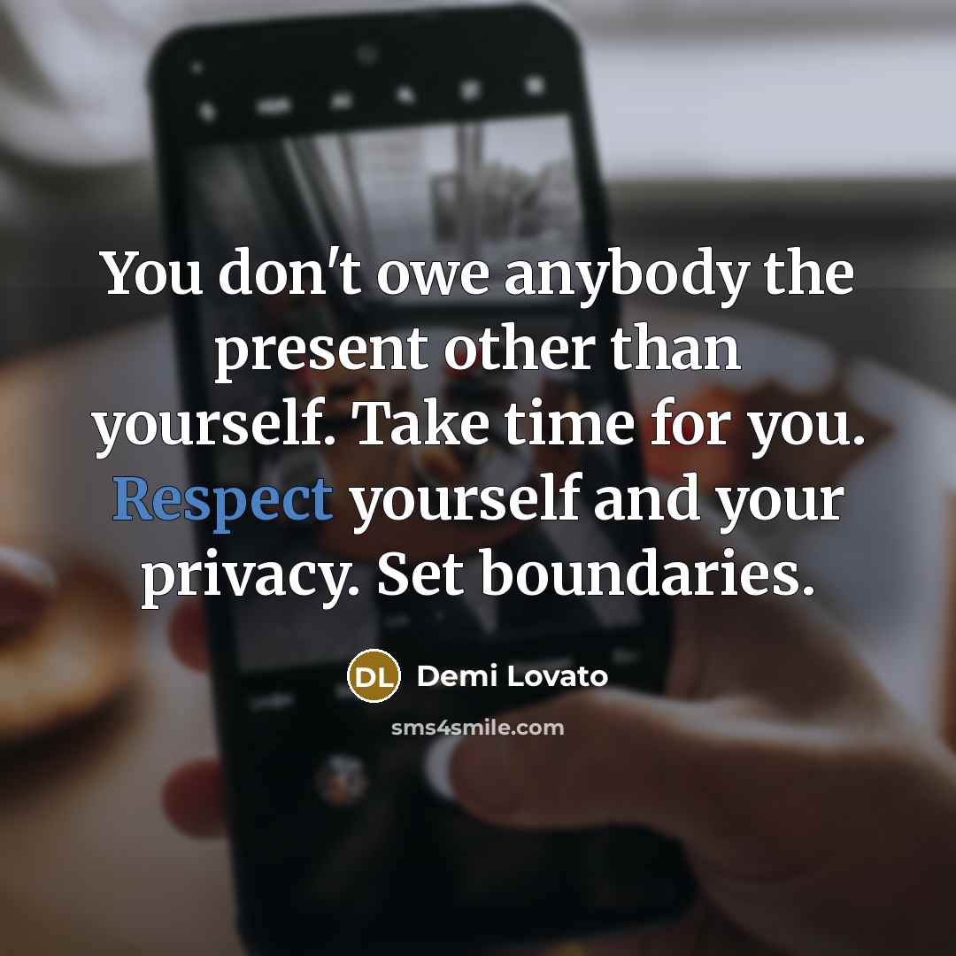 “You don't owe anybody the present other than yourself. Take…” quote by Demi Lovato