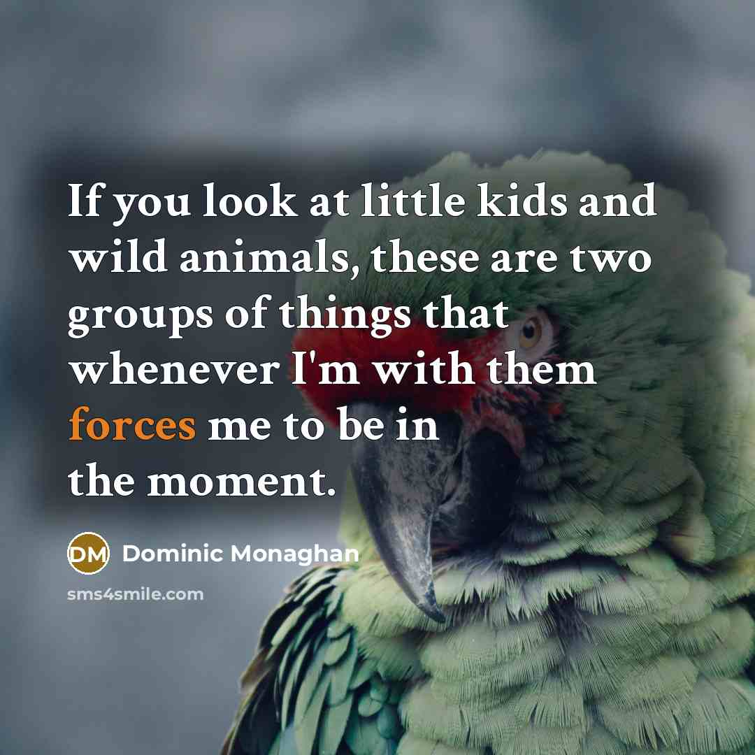 “If you look at little kids and wild animals, these…” quote by Dominic Monaghan