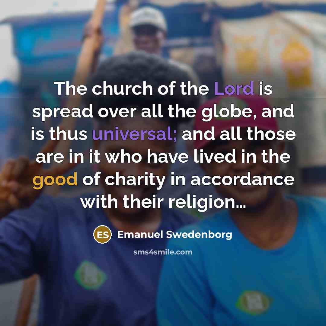 “The church of the Lord is spread over all the…” quote by Emanuel Swedenborg