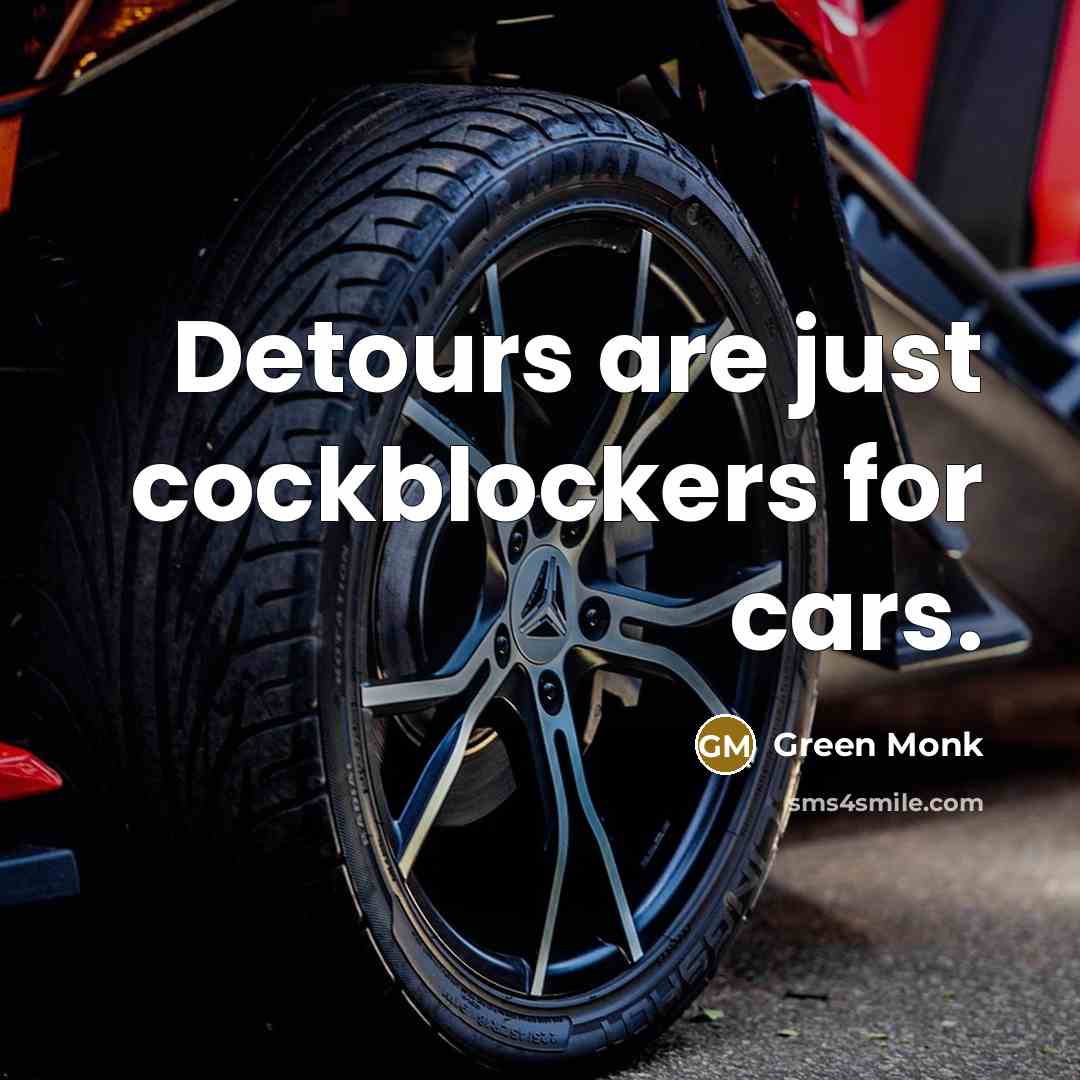 “Detours are just cockblockers for cars.…” quote by Green Monk