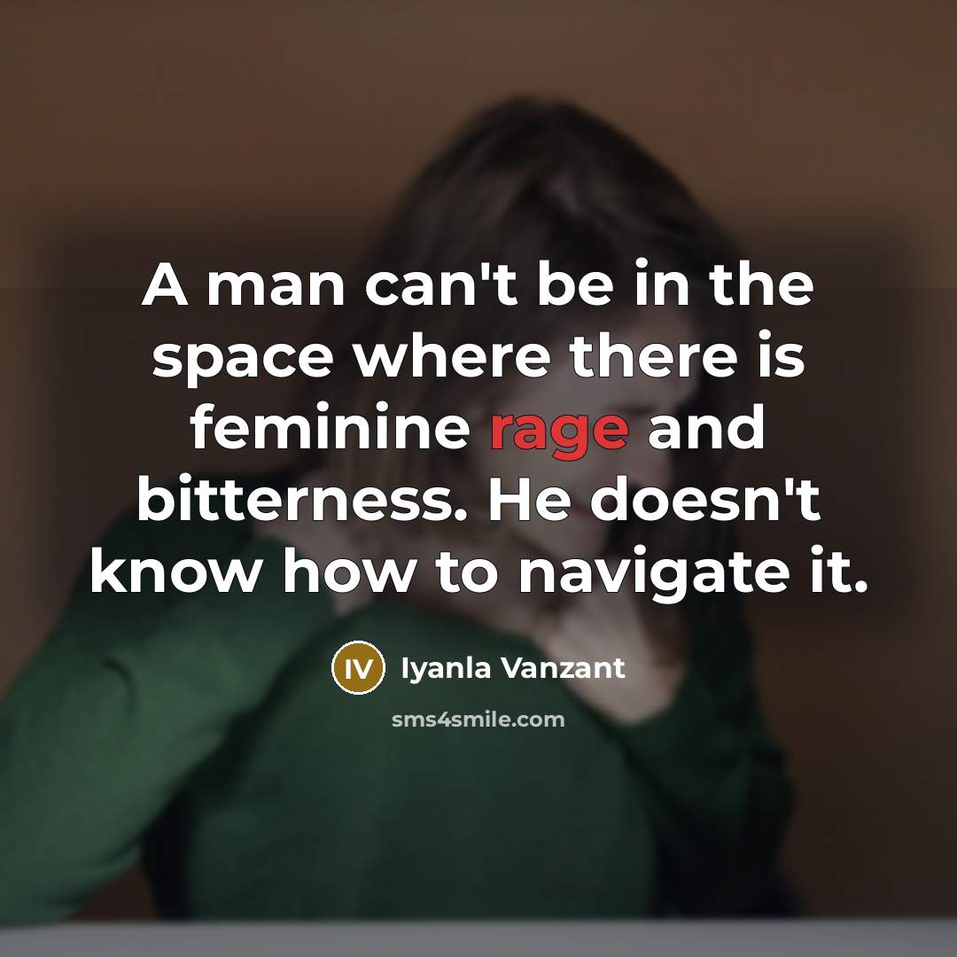 “A man can't be in the space where there is…” quote by Iyanla Vanzant