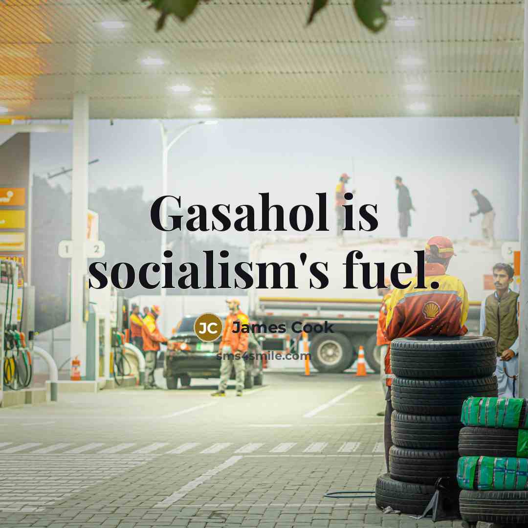 “Gasahol is socialism's fuel.…” quote by James Cook