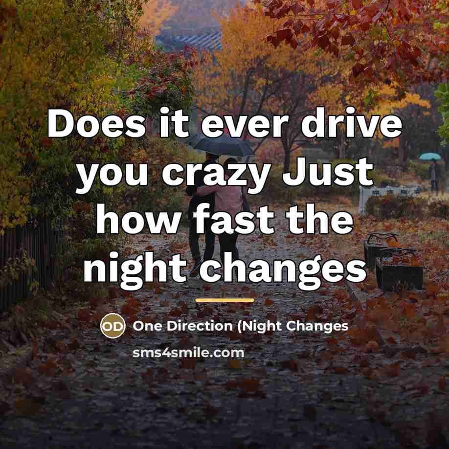 “Does it ever drive you crazy Just how fast the…” quote by One Direction (NIght Changes