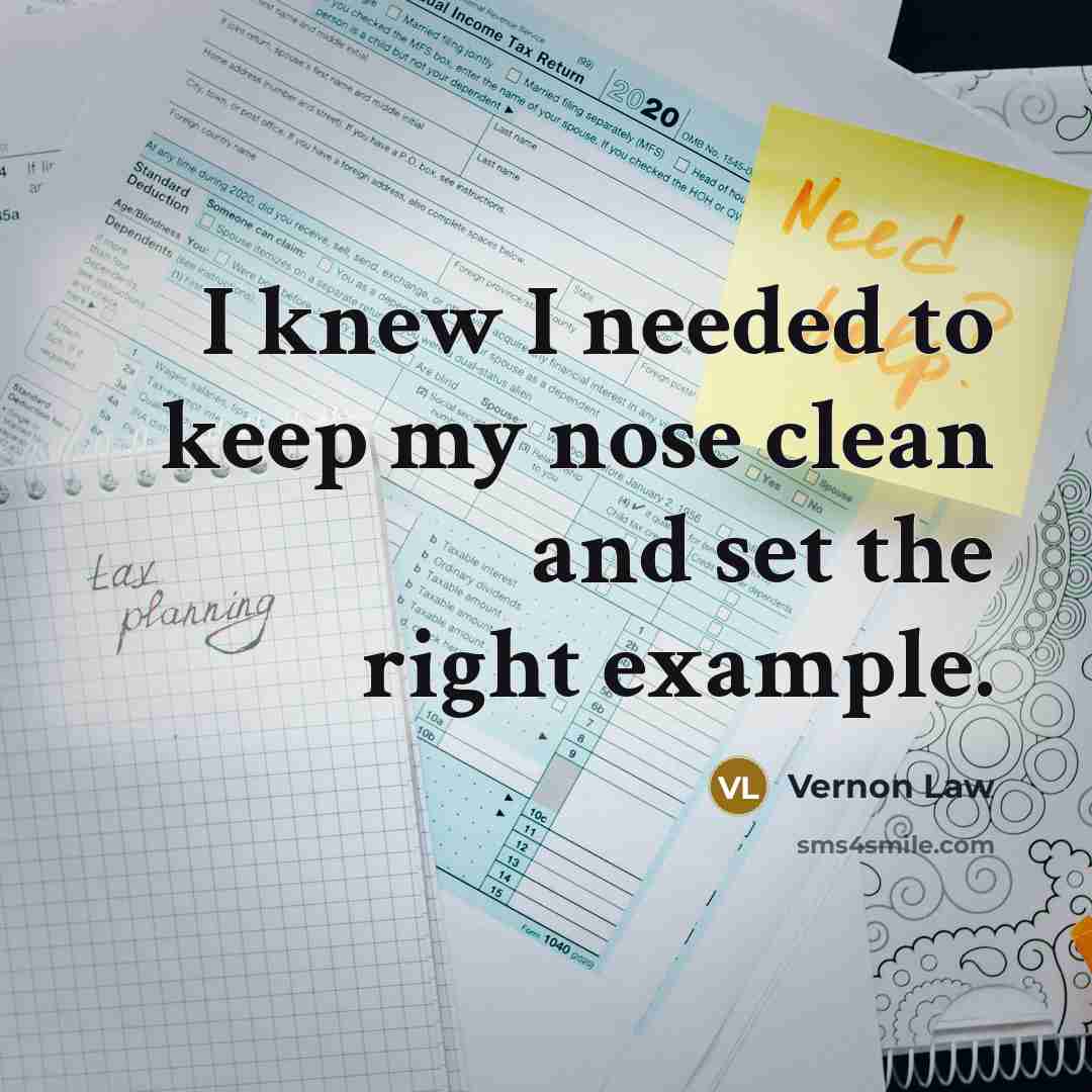 “I knew I needed to keep my nose clean and…” quote by Vernon Law