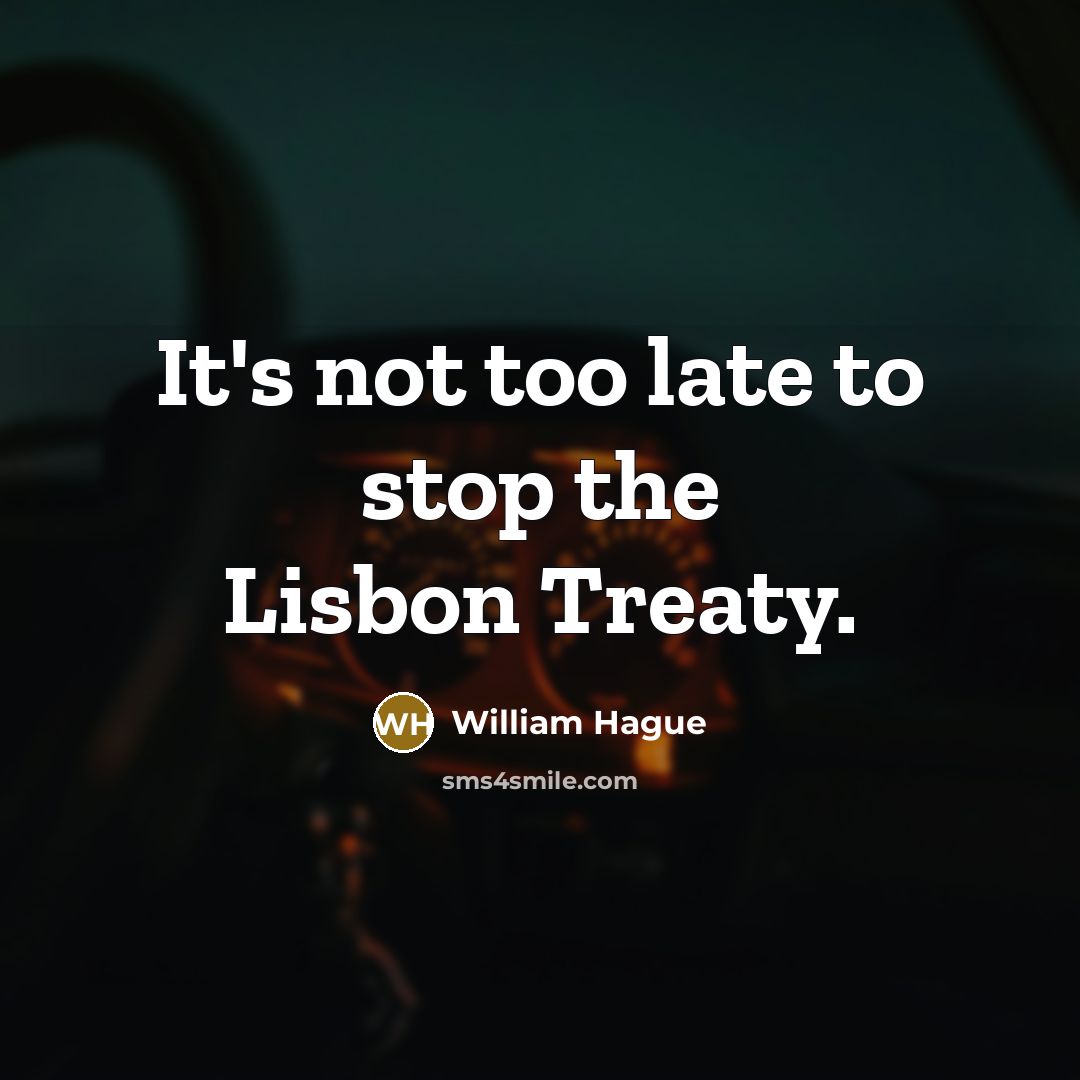 “It's not too late to stop the Lisbon Treaty.…” quote by William Hague