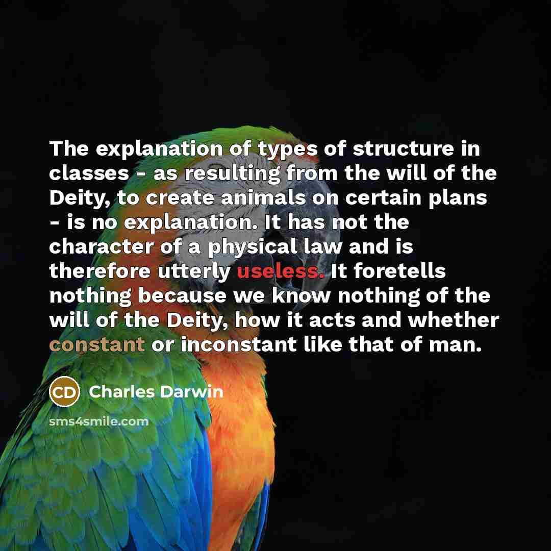 “The explanation of types of structure in classes - as…” quote by Charles Darwin
