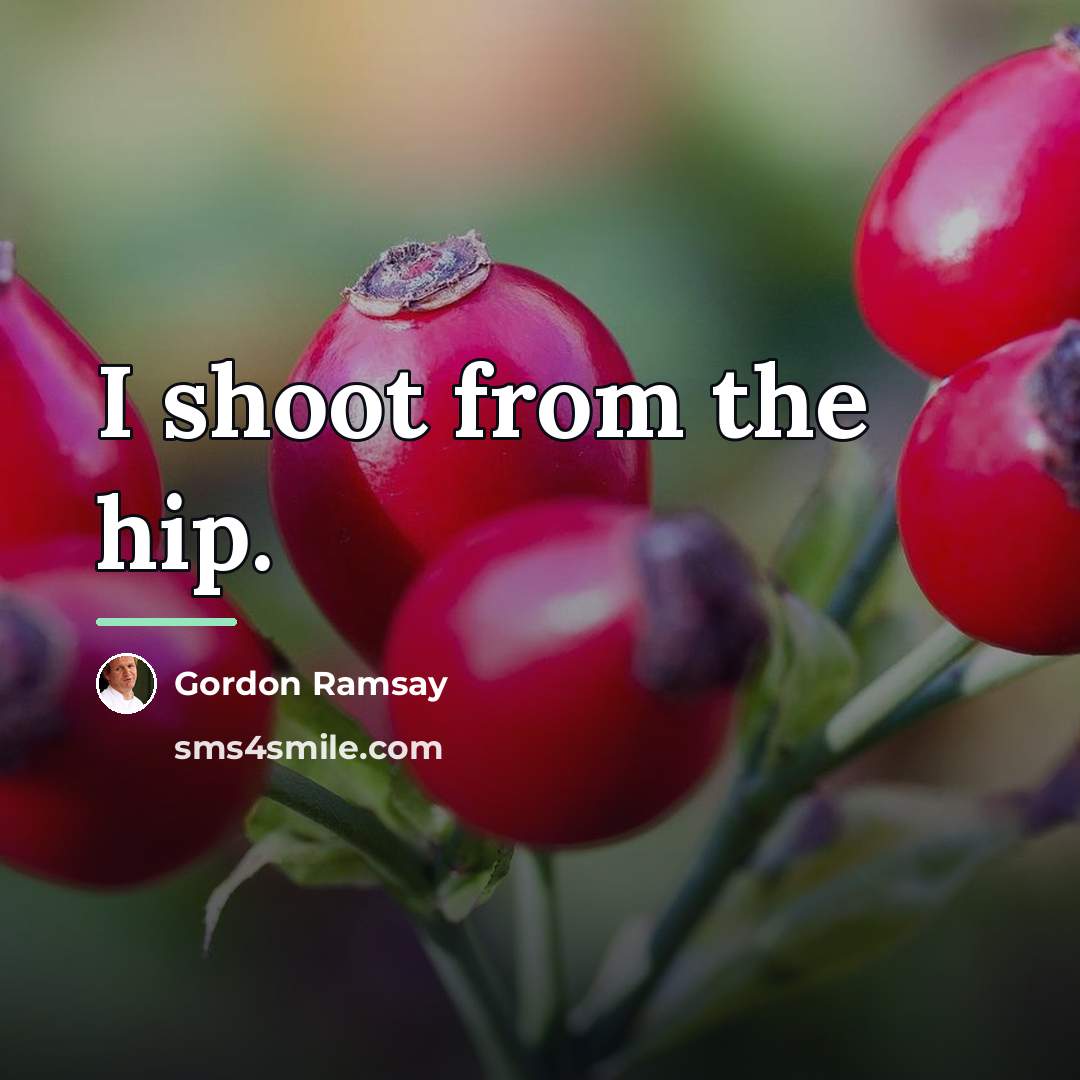 “I shoot from the hip.…” quote by Gordon Ramsay
