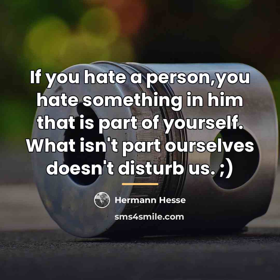 “If you hate a person,you hate something in him that…” quote by Hermann Hesse