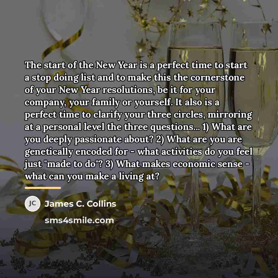 “The start of the New Year is a perfect time…” quote by James C. Collins