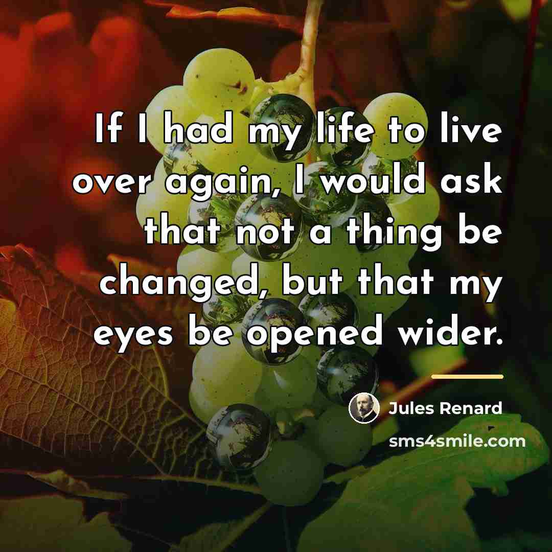 “If I had my life to live over again, I…” quote by Jules Renard