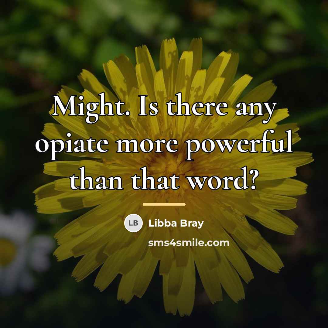 “Might. Is there any opiate more powerful than that word?…” quote by Libba Bray