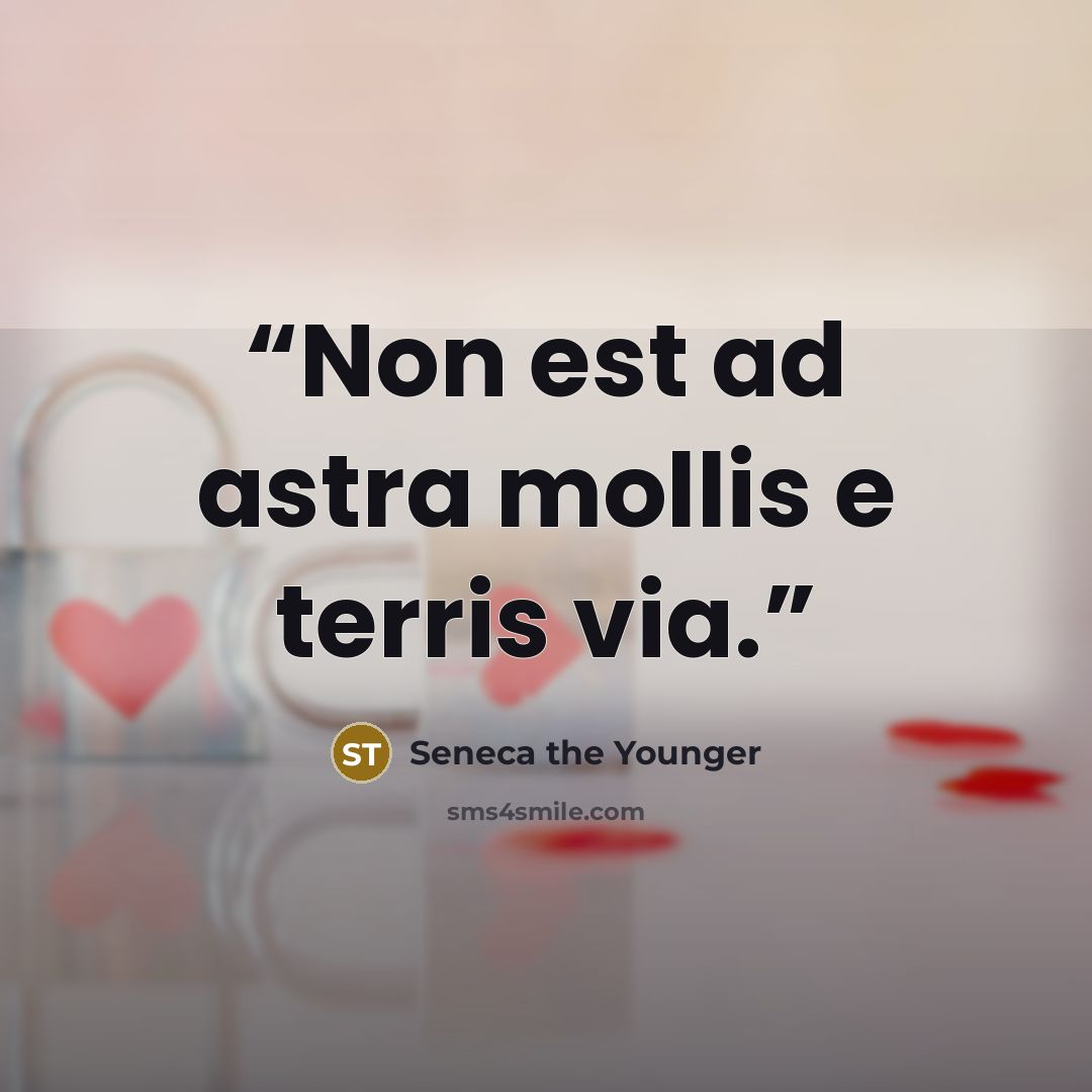 “Non est ad astra mollis e terris via.” quote by Seneca the Younger