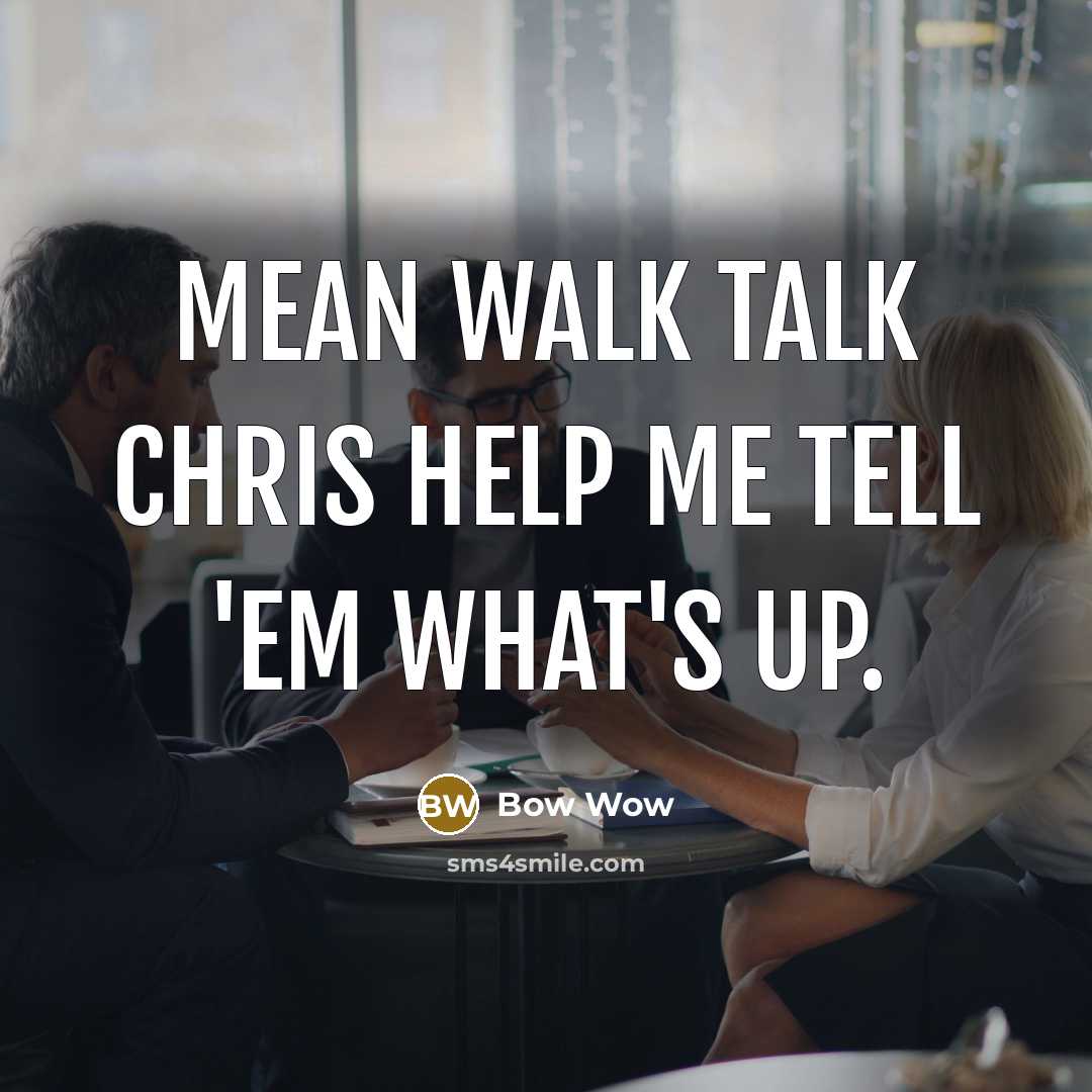 “Mean walk talk Chris help me tell 'em what's up.…” quote by Bow Wow