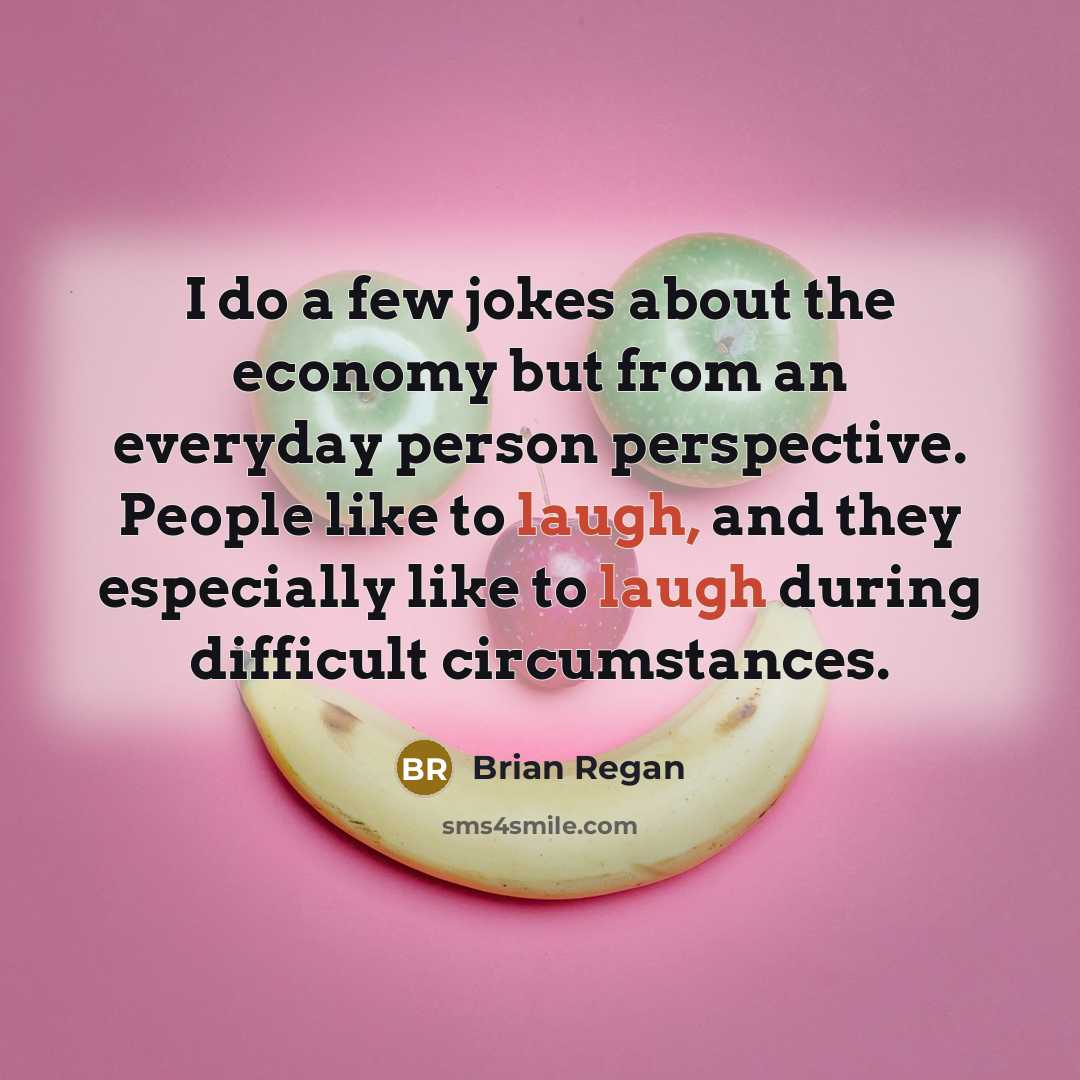 “I do a few jokes about the economy but from…” quote by Brian Regan