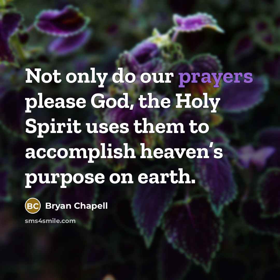“Not only do our prayers please God, the Holy Spirit…” quote by Bryan Chapell