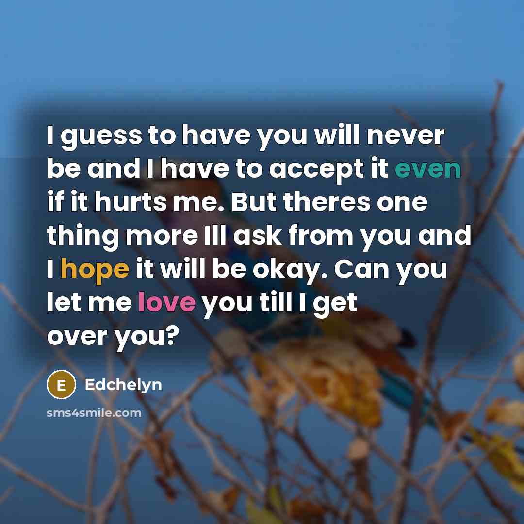 “I guess to have you will never be and I…” quote by Edchelyn