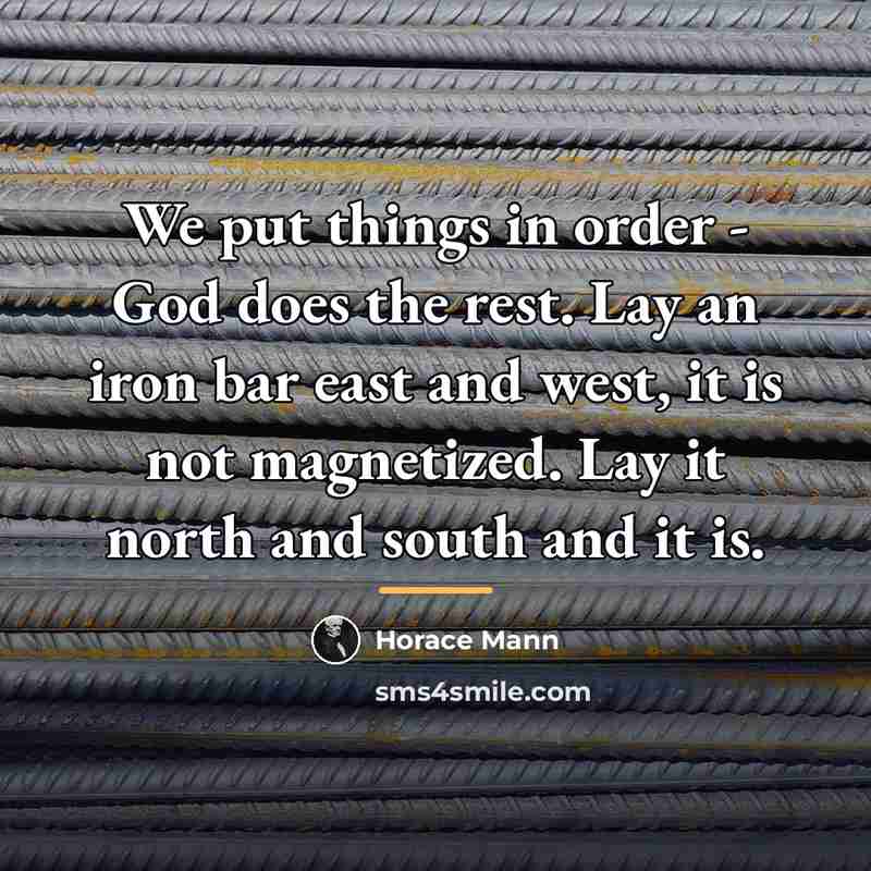 “We put things in order - God does the rest.…” quote by Horace Mann