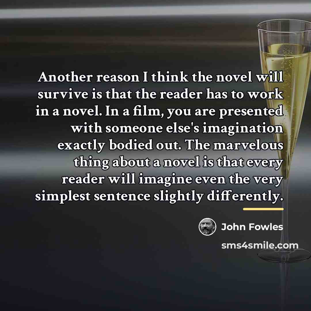 “Another reason I think the novel will survive is that…” quote by John Fowles