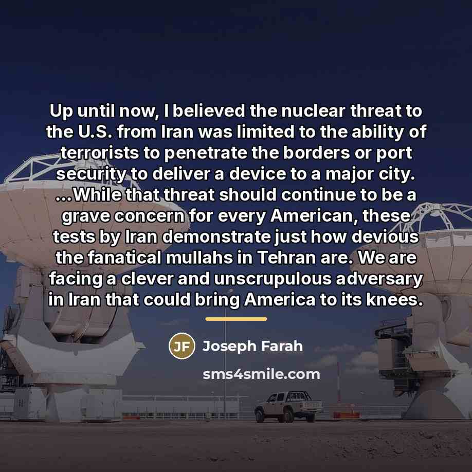 “Up until now, I believed the nuclear threat to the…” quote by Joseph Farah