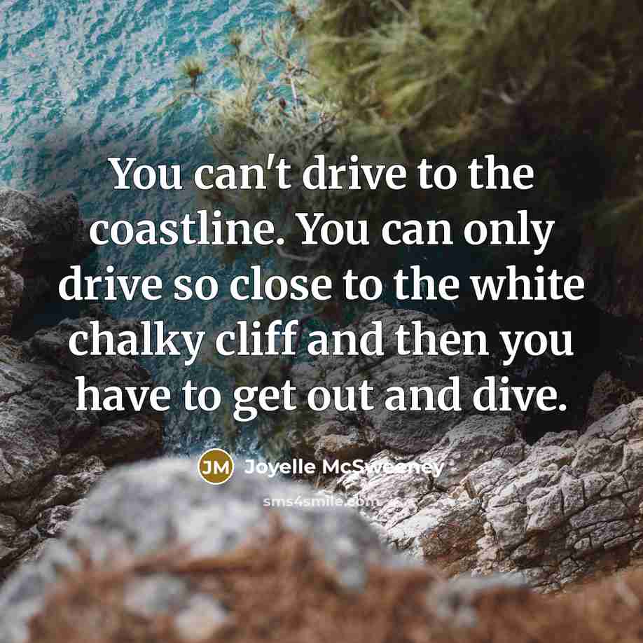 “You can't drive to the coastline. You can only drive…” quote by Joyelle McSweeney