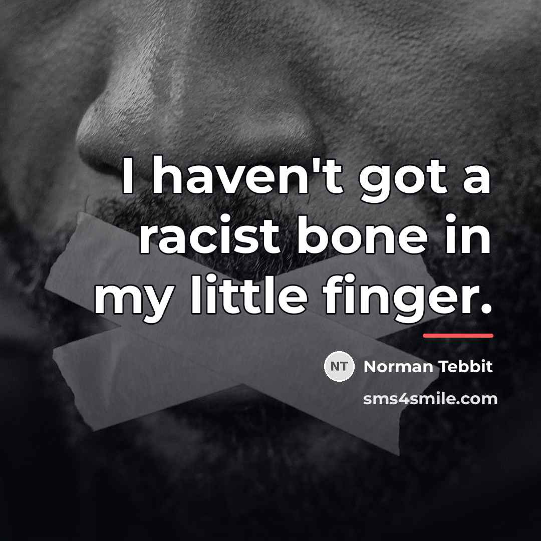 “I haven't got a racist bone in my little finger.…” quote by Norman Tebbit