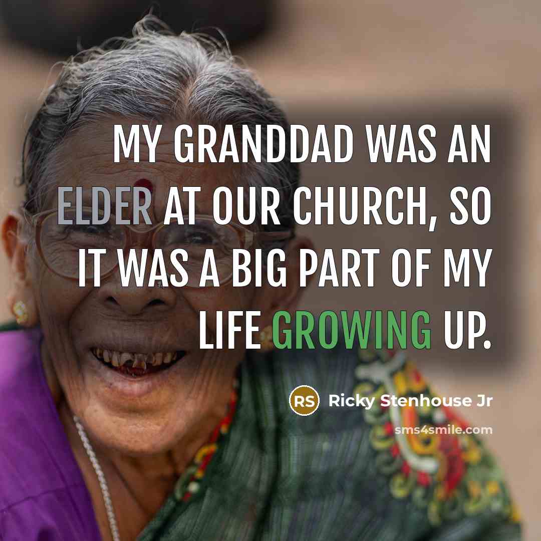 “My granddad was an elder at our church, so it…” quote by Ricky Stenhouse Jr
