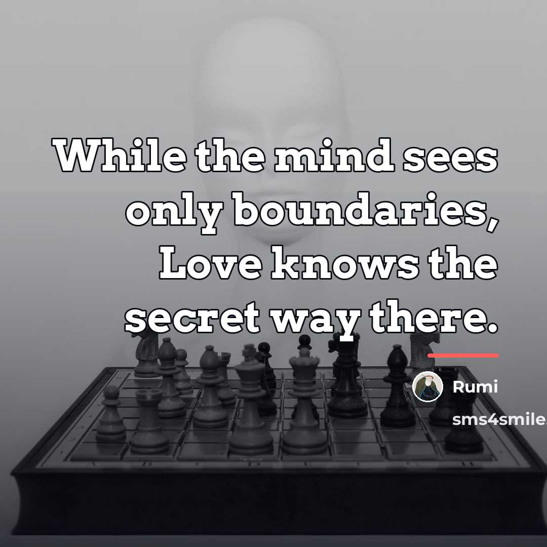 “While the mind sees only boundaries, Love knows the secret…” quote by Rumi